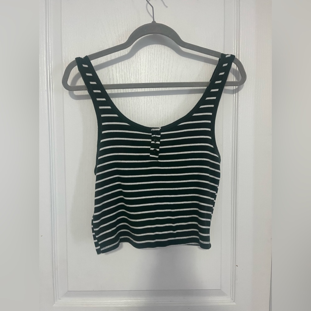 ADC green striped tank